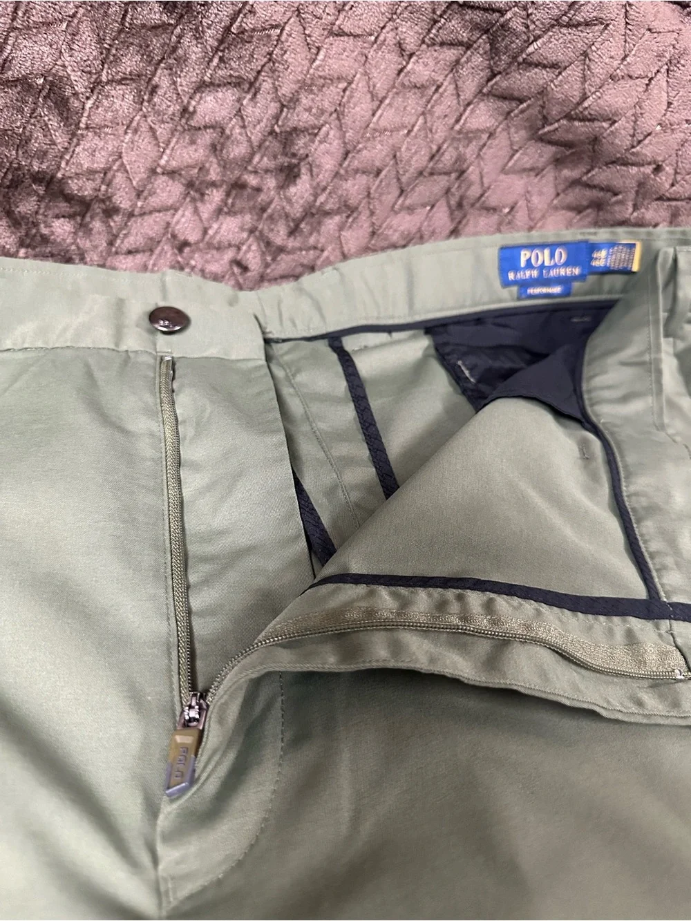 Polo by Ralph Lauren Olive Flat-Front Men’s Shorts Performance